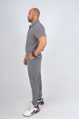 Slate Grey Matteo Three-Pocket Scrub Top and Neo Jogger Set
