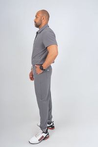 Slate Grey Matteo Three-Pocket Scrub Top and Neo Jogger Set