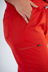 Auburn Ella Three-Pocket Scrub Top and Eva Jogger Set
