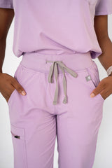 Lavender Haze Ella Three-Pocket Scrub Top and Eva Jogger Set