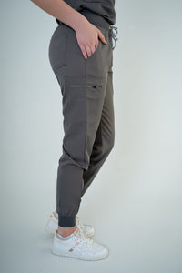 Carbon Ella Three-Pocket Scrub Top and Eva Jogger Set
