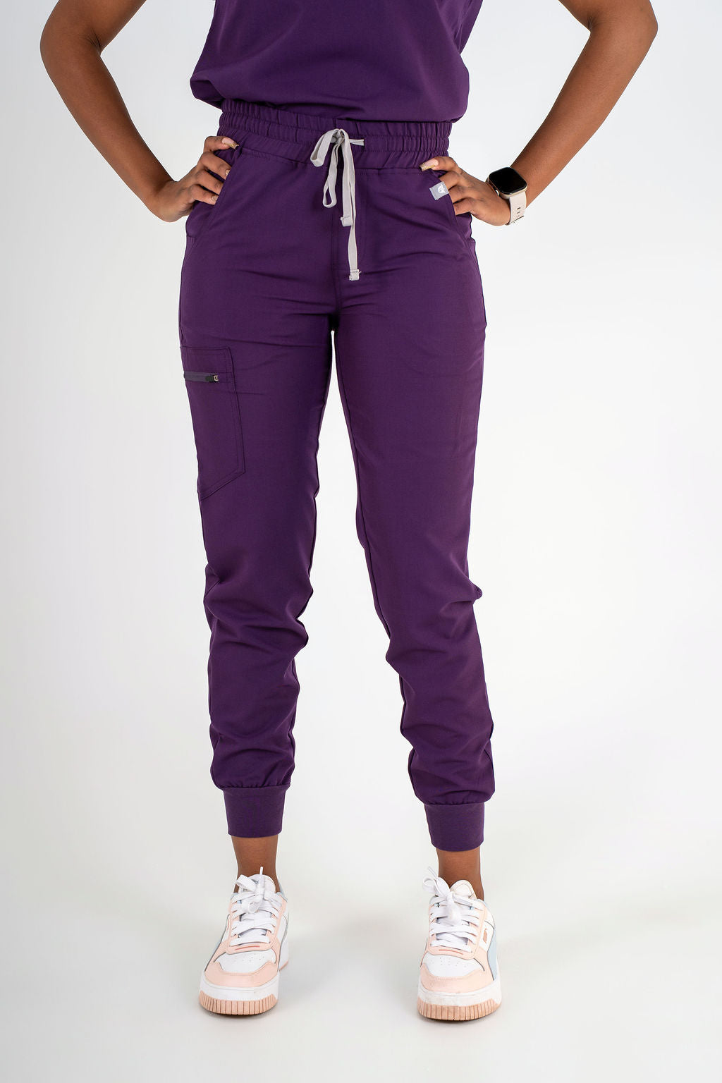 Essential Ava Jogger Scrub Pants - Purple Jam