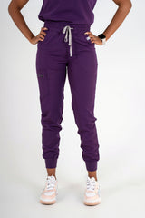 Essential Ava Jogger Scrub Pants - Purple Jam