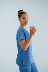 Ozone Ella Three-Pocket Scrub Top and Eva Jogger Set