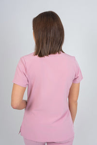 Pastel Pink Amara Three-Pocket Scrub Top and Lara Jogger Set