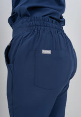 Navy Amara Three-Pocket Scrub Top and Lara Jogger Set