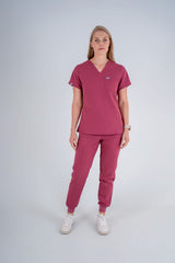 Essential Jane One-Pocket Scrub Top - Grape