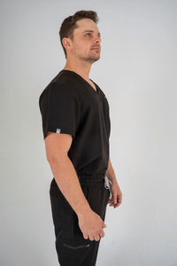 Essential Jack One-Pocket Scrub Top - Black