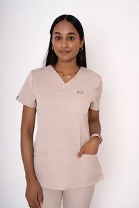 Driftwood Ella Three-Pocket Scrub Top and Eva Jogger Set