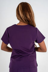 Essential Jane One-Pocket Scrub Top - Purple Jam