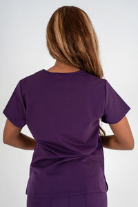 Essential Jane One-Pocket Scrub Top - Purple Jam