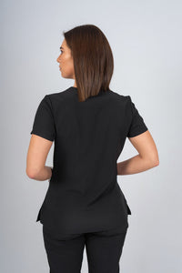 Black Amara Three-Pocket Scrub Top and Lara Jogger Set