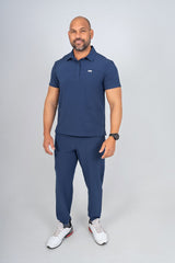 Navy Matteo Three-Pocket Scrub Top and Neo Jogger Set