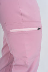 Pastel Pink Amara Three-Pocket Scrub Top and Lara Jogger Set