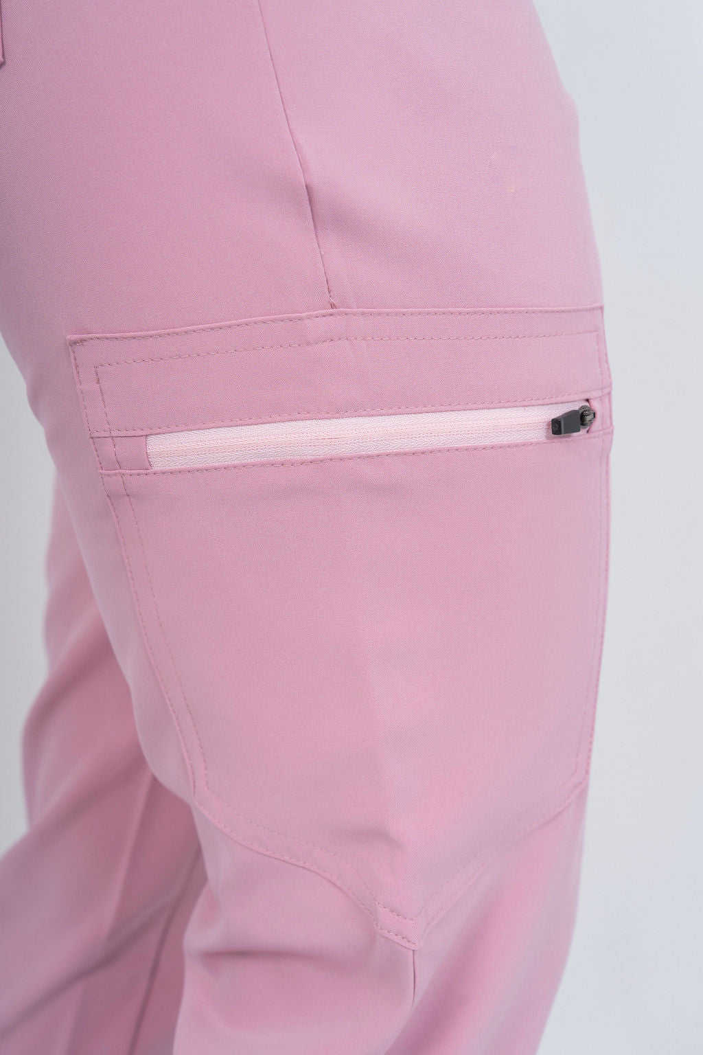 Pastel Pink Amara Three-Pocket Scrub Top and Lara Jogger Set