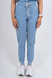 Steel Blue Amara Three-Pocket Scrub Top and Lara Jogger Set