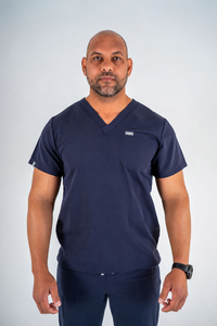 Essential Jack One-Pocket Scrub Top - Navy