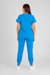 Amara Three-Pocket Scrub Top and Lara Jogger Set - Peacock