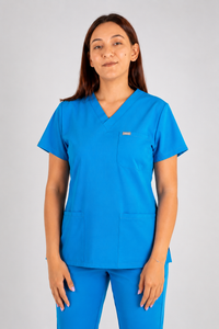 Amara Three-Pocket Scrub Top and Lara Jogger Set - Peacock