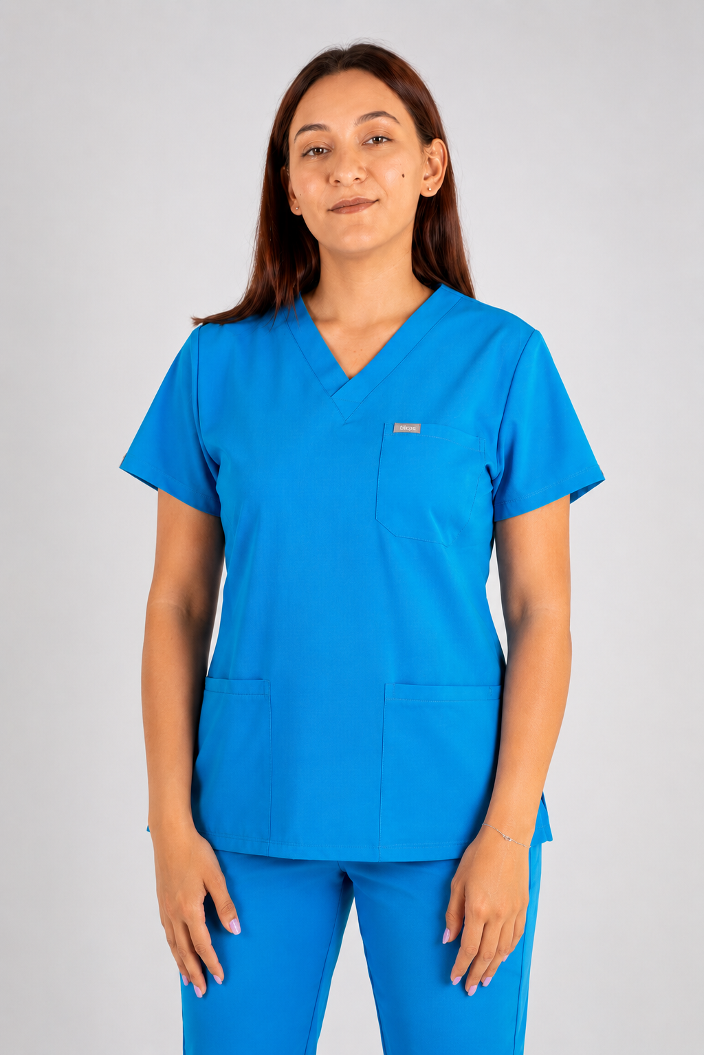 Amara Three-Pocket Scrub Top and Lara Jogger Set - Peacock