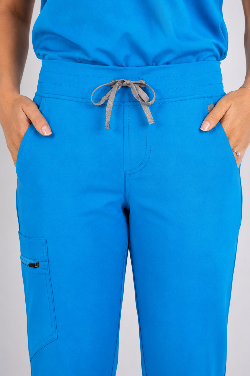 Amara Three-Pocket Scrub Top and Lara Jogger Set - Peacock