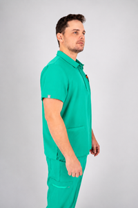 Matteo Three-Pocket Scrub Top and Neo Jogger Set - Surgical Green