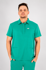 Matteo Three-Pocket Scrub Top and Neo Jogger Set - Surgical Green