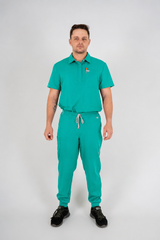 Matteo Three-Pocket Scrub Top and Neo Jogger Set - Surgical Green