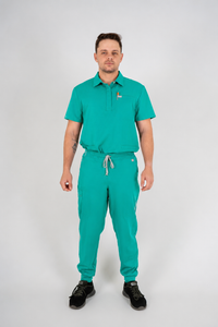 Matteo Three-Pocket Scrub Top and Neo Jogger Set - Surgical Green