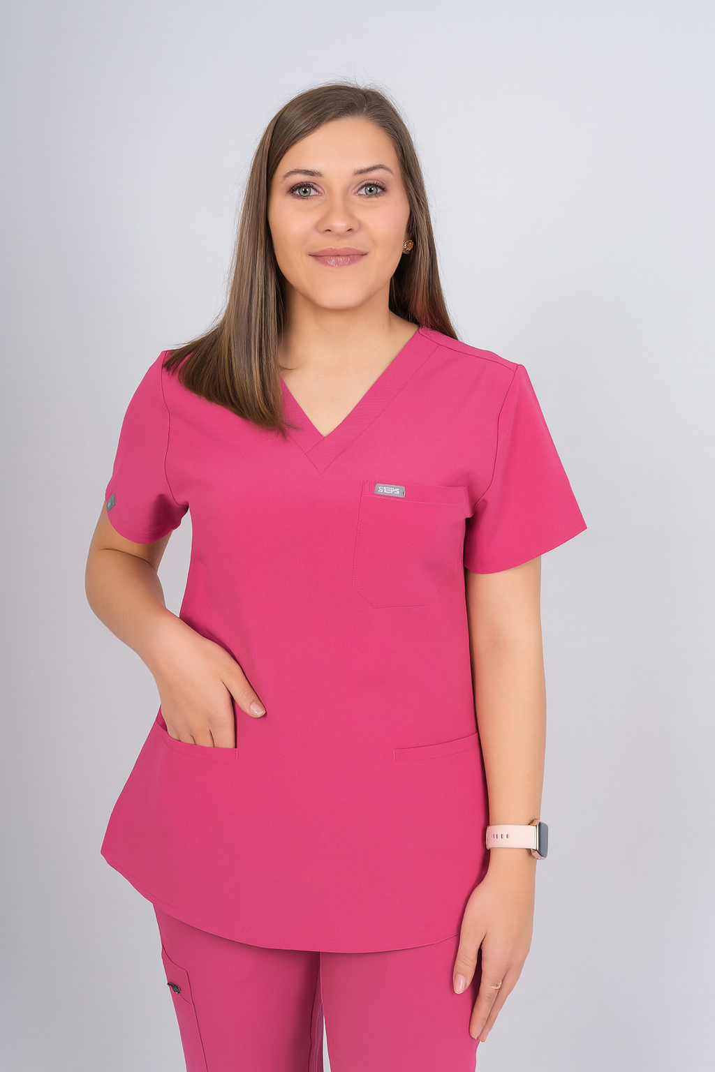 Very Berry Amara Three-Pocket Scrub Top and Lara Jogger Set